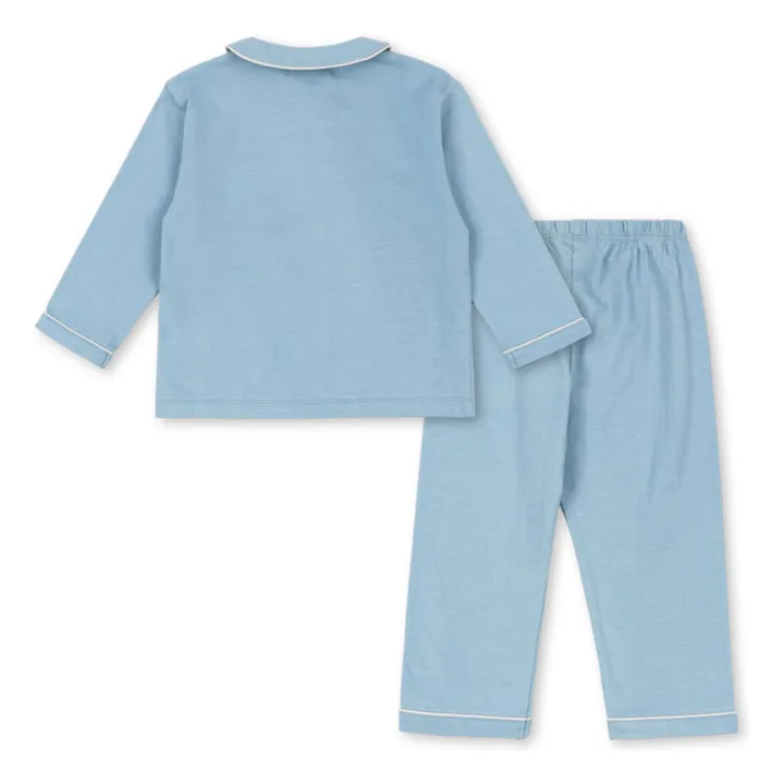 Pyjama Pio Coton Bio | Bleu ciel- Image produit n°3