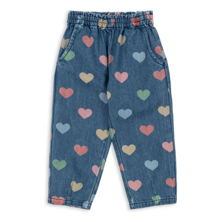 Jean Magot Cœurs Coton Bio | Bleu- Image produit n°0