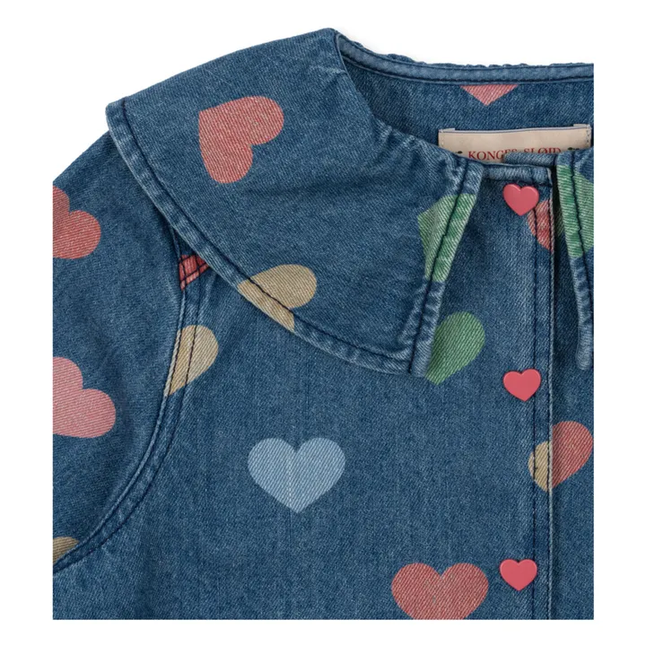 Chemise en Jean Magot Cœurs Coton Bio | Bleu- Image produit n°2