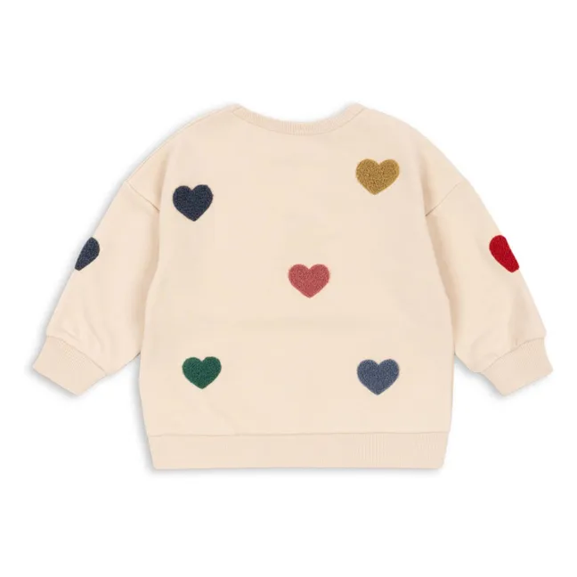 Sweat Lou Cœurs Coton Bio | Rose pêche
