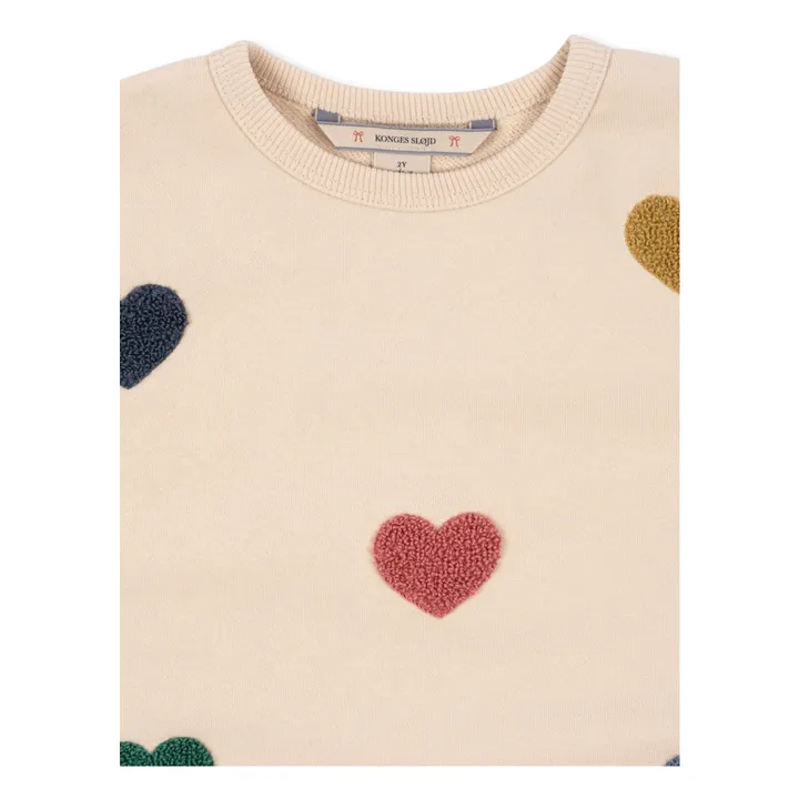 Sweat Lou Cœurs Coton Bio | Rose pêche- Image produit n°3