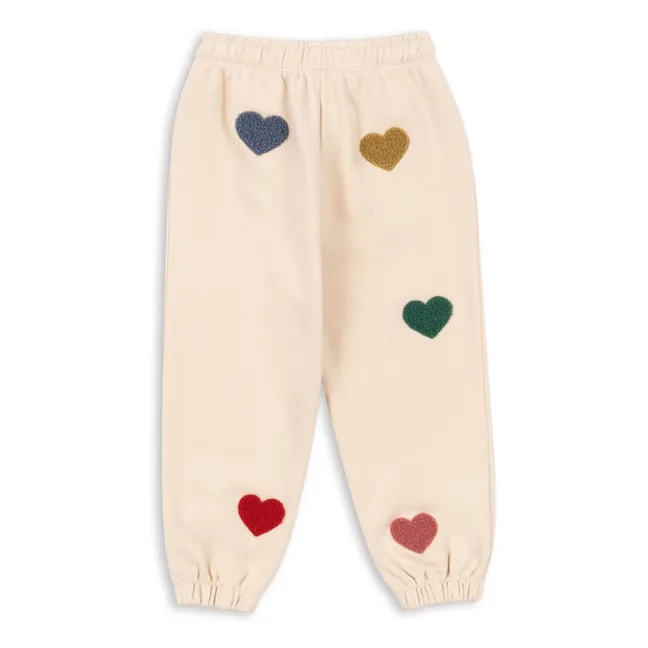 Jogger Lou Cœurs Coton Bio | Rose pêche