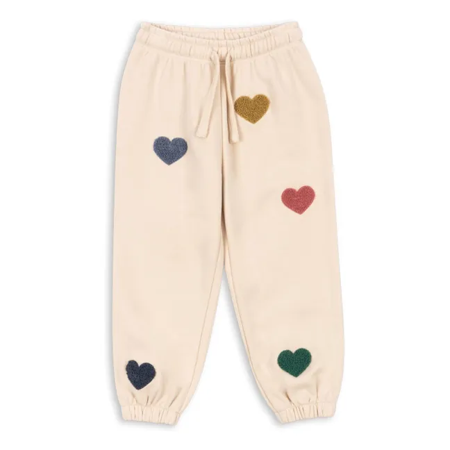 Jogger Lou Cœurs Coton Bio | Rose pêche