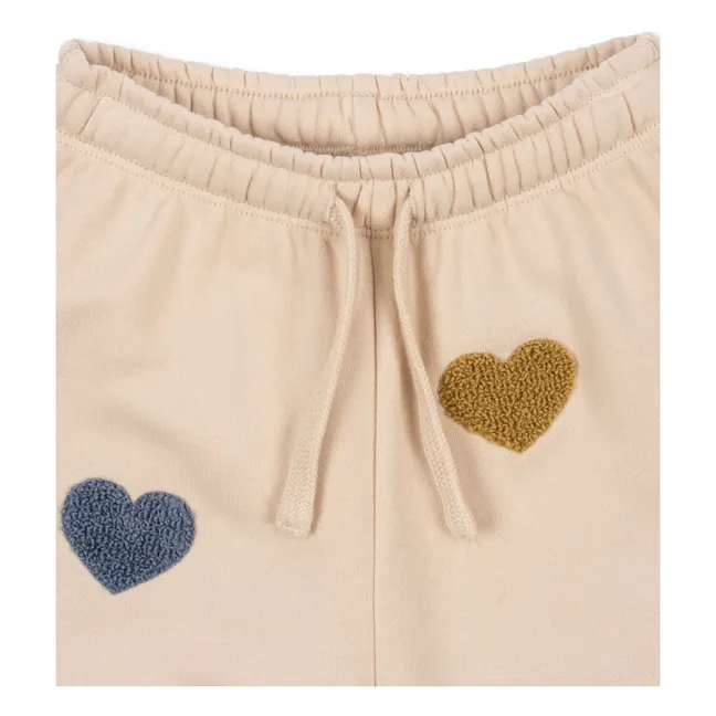 Jogger Lou Cœurs Coton Bio | Rose pêche