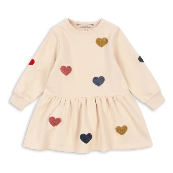 Robe Sweat Lou Cœurs Coton Bio | Rose pêche- Image produit n°0