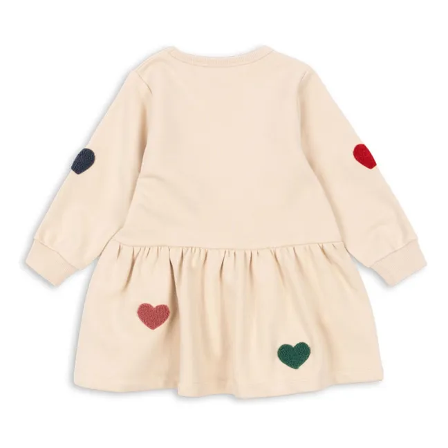 Robe Sweat Lou Cœurs Coton Bio | Rose pêche