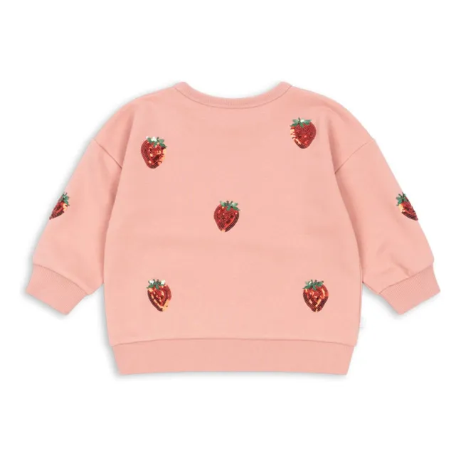 Sweat Lou Fraises Sequins Coton Bio | Rose