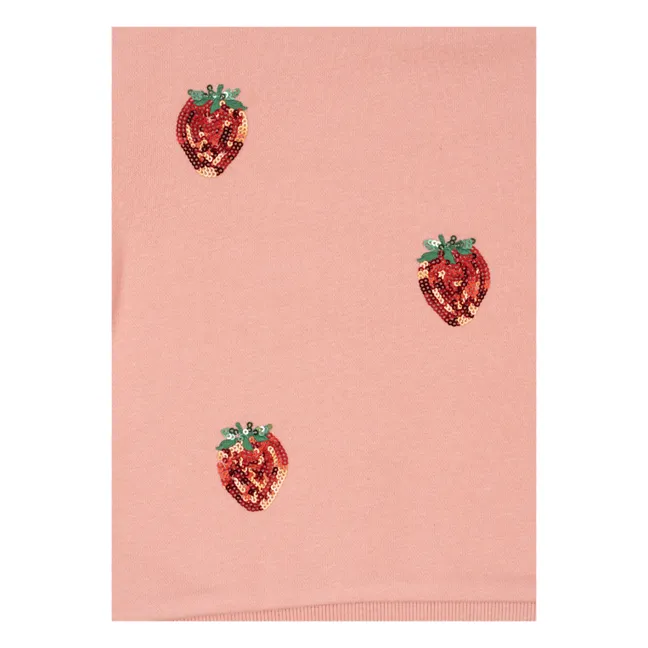 Sweat Lou Fraises Sequins Coton Bio | Rose