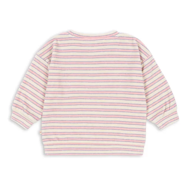 Sweat Itty Rayé Eponge Coton Bio | Rose
