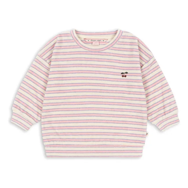 Sweatshirt Itty Gestreift Frottee Bio-Baumwolle | Rosa