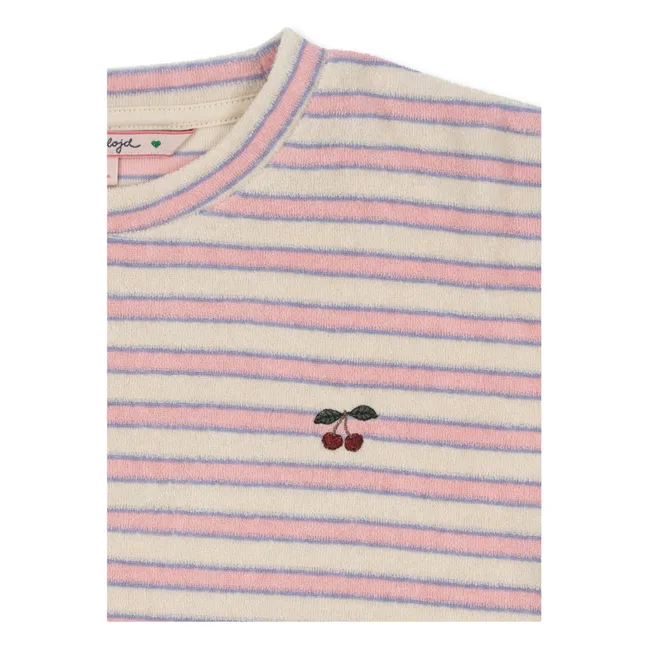 Sweatshirt Itty Gestreift Frottee Bio-Baumwolle | Rosa