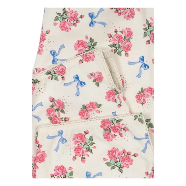 Ensemble T-shirt et Pantalon Gio Fleuri Coton Bio | Ecru