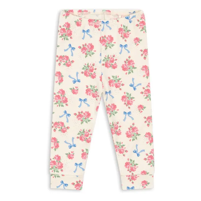 Leggings mit Blumenmuster aus Bio-Baumwolle | Seidenfarben