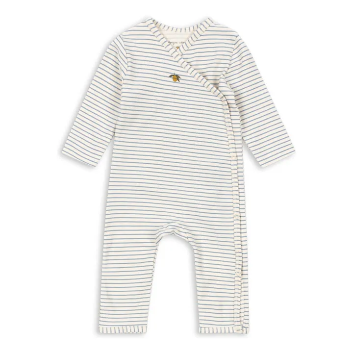 Combinaison Cache Cœur Rayée Coton Bio | Ecru- Image produit n°0