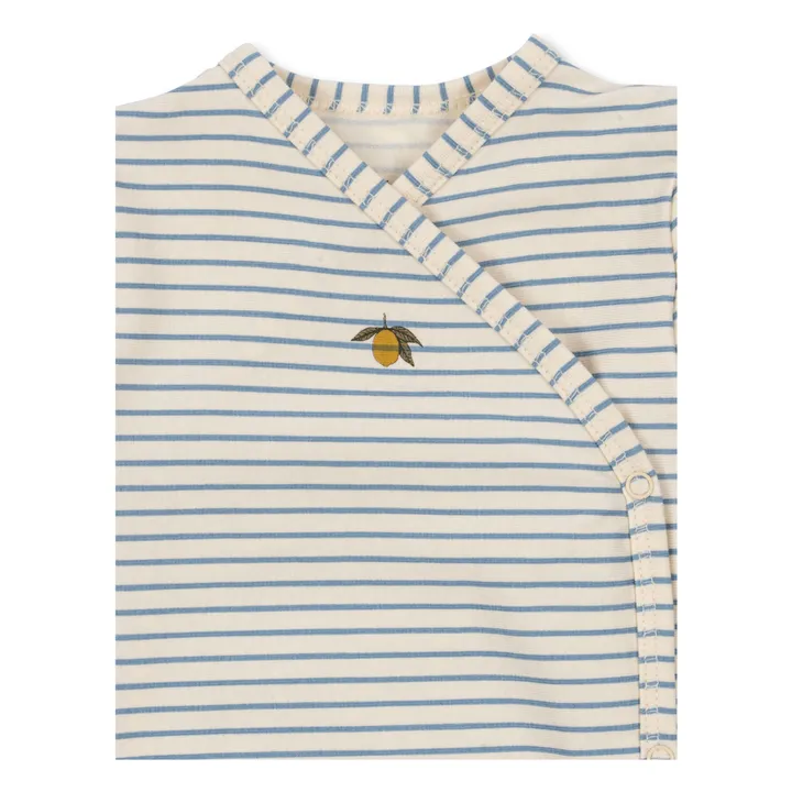 Body Cache Cœur Rayé Coton Bio | Ecru- Image produit n°2