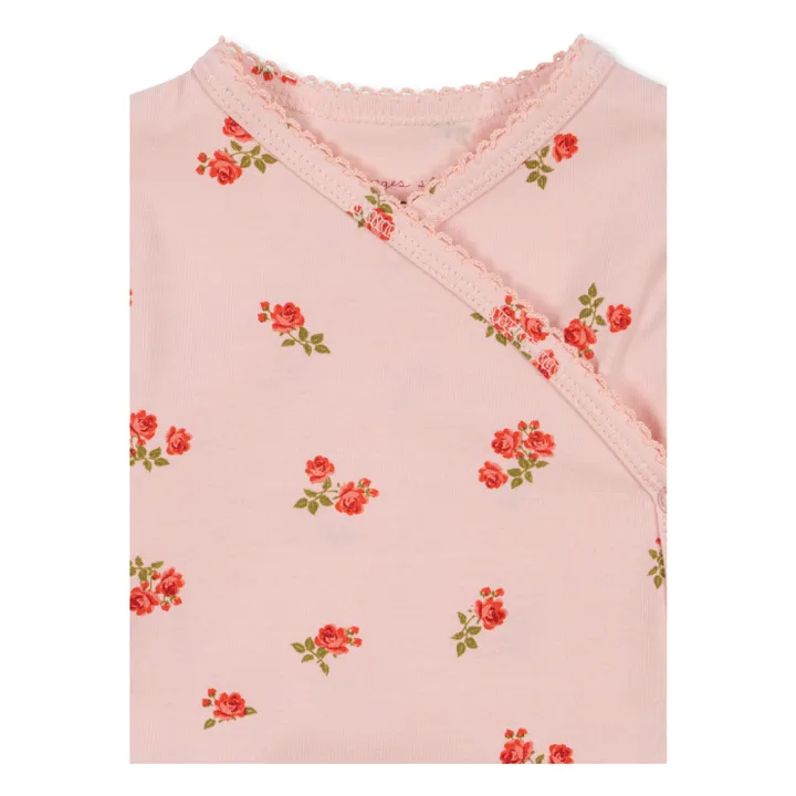 Body Cache Coeur Fleuri Coton Bio | Rose pâle- Image produit n°2