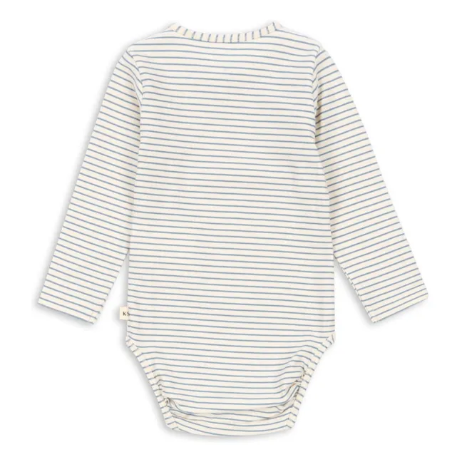 Organic cotton striped bodysuit | Ecru