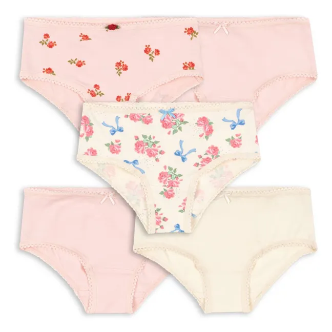 Set of 5 Organic Cotton Bloomer Panties | Pale Pink