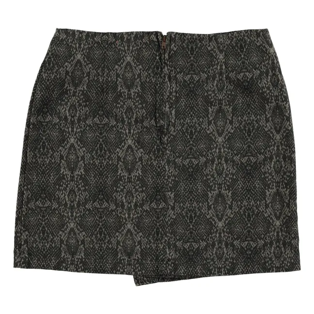 Falda asimétrica con estampado animal | Gris