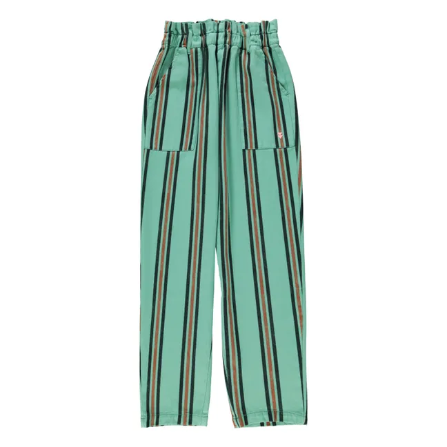 Pantalones a rayas | Azul verde