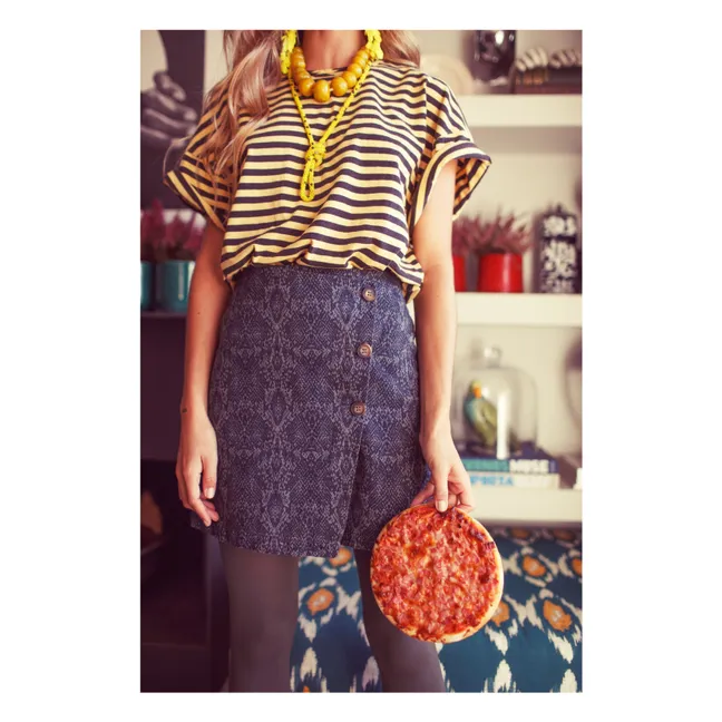 Falda asimétrica con estampado animal | Gris