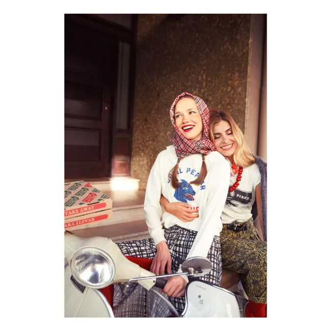 Sudadera Terese Datil Pimienta Rizo Algodón Ecológico | Blanco