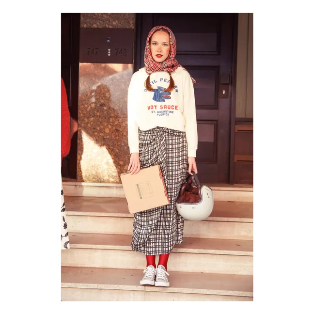 Sudadera Terese Datil Pimienta Rizo Algodón Ecológico | Blanco