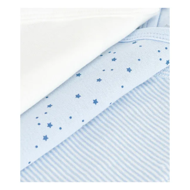 Lot 3 Bodies Etoiles Coton Bio | Bleu