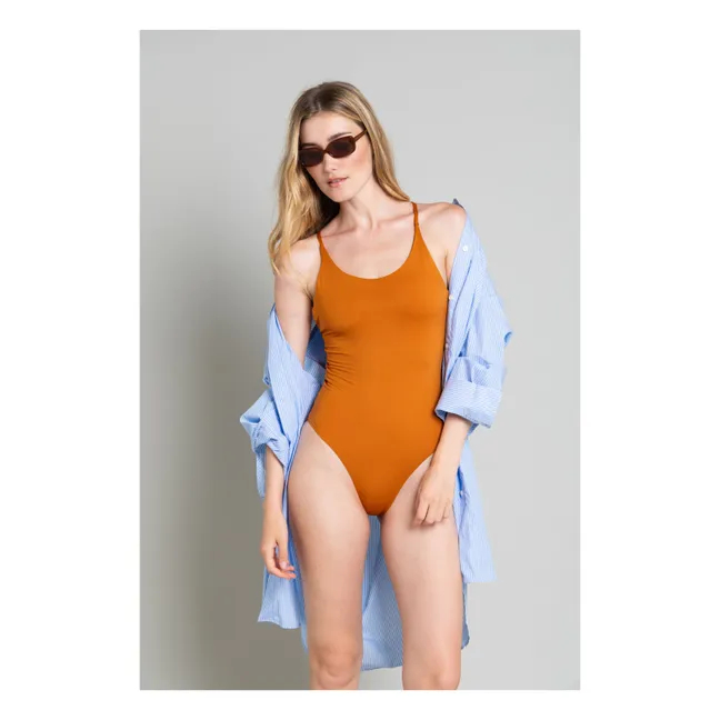 Maillot 1 Pièce Dos Croisé Amy | Rouille