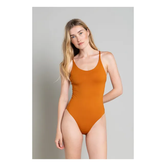 Traje de baño de 1 pieza con espalda cruzada Amy | Óxido