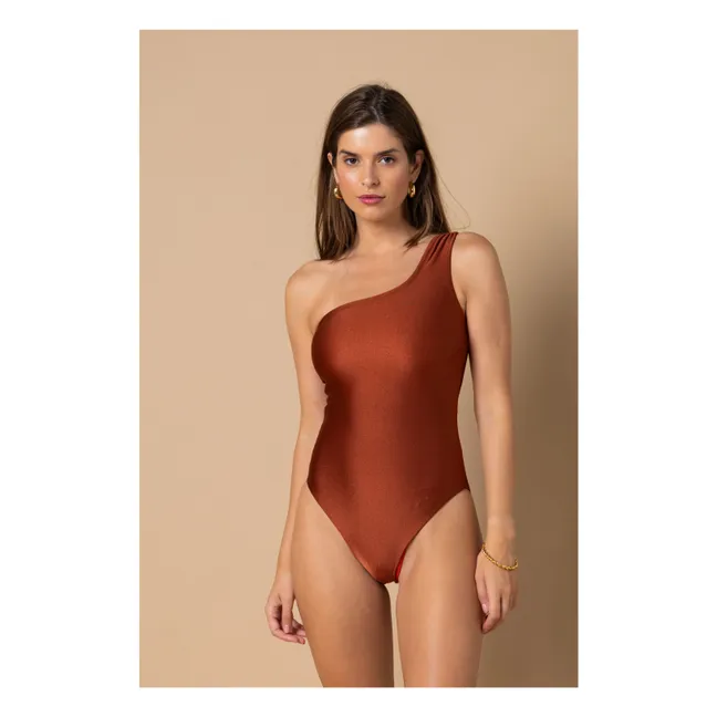 Maillot 1 Pièce Asymétrique Ava | Terracotta