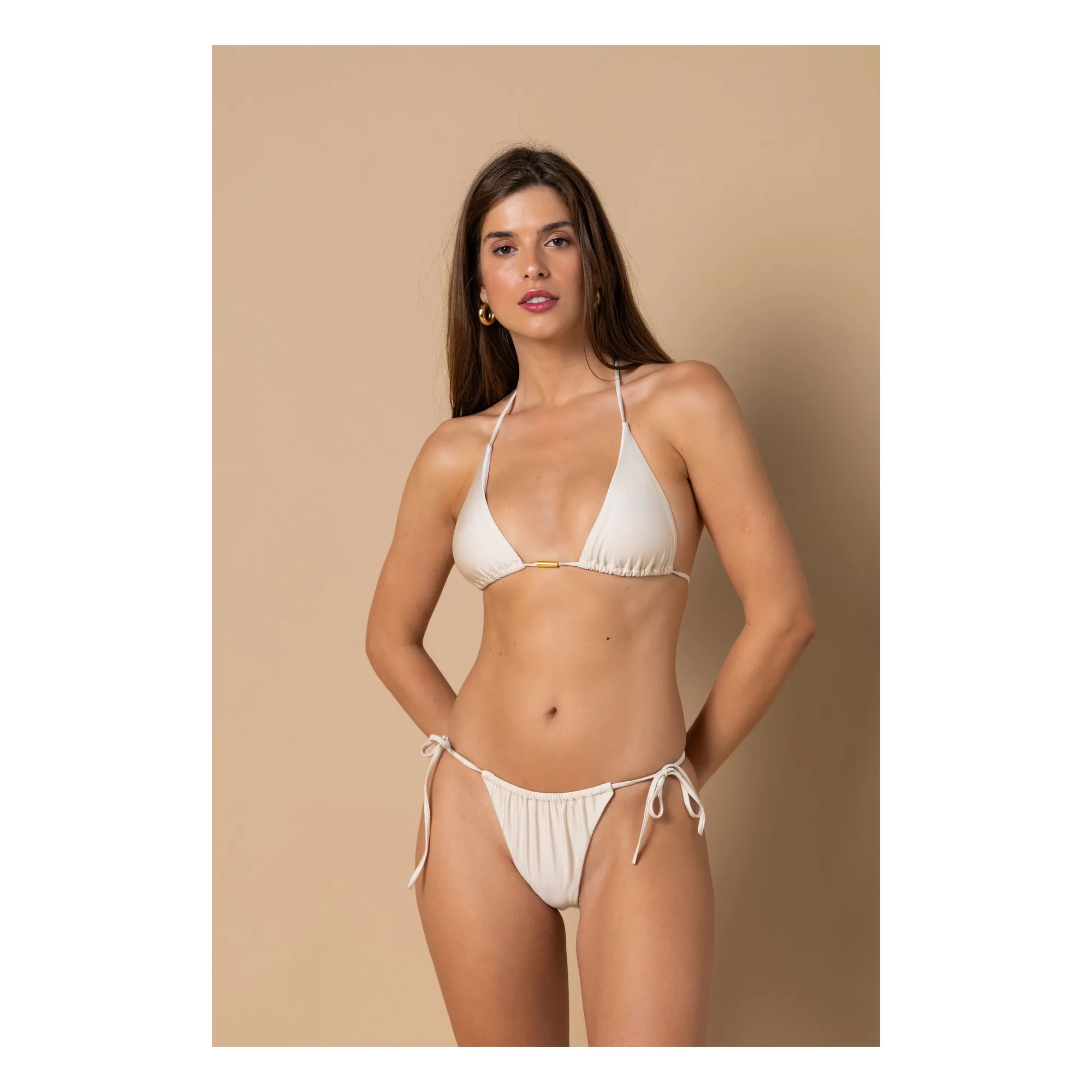 Alma Deia Off White Triangle Swimsuit Top Jenny