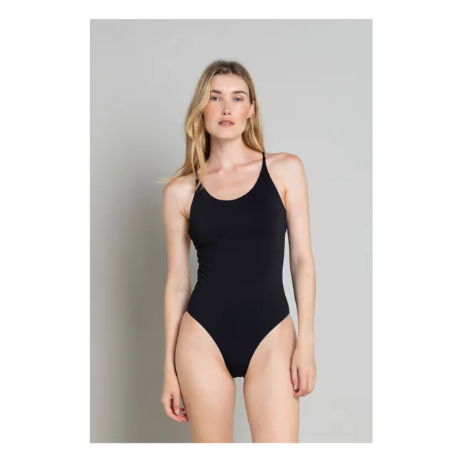 Maillot 1 Pièce Dos Croisé Amy | Noir