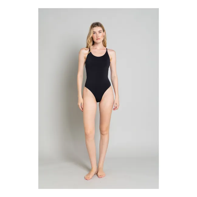 Maillot 1 Pièce Dos Croisé Amy | Noir
