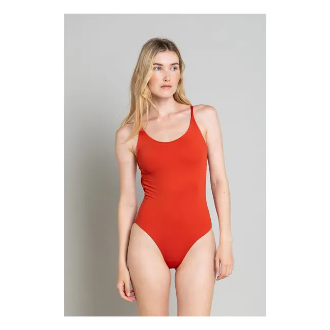Maillot 1 Pièce Dos Croisé Amy | Brique