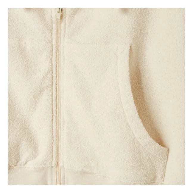 Bobypark organic cotton zip-up sweatshirt | Ecru