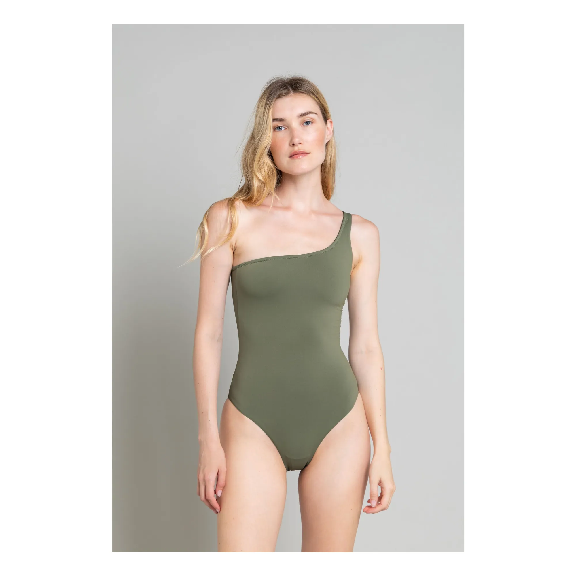 Smallable Woman Light Khaki Janet Asymmetrical 1-Piece Swimsuit