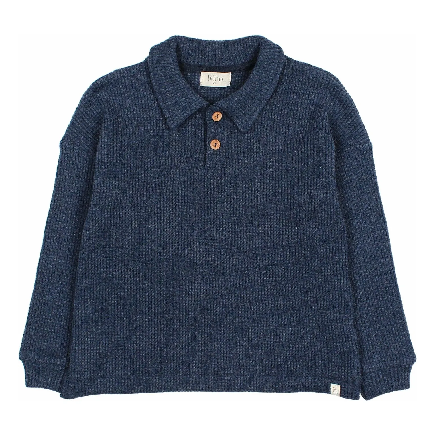 Búho Navy Blue Polo Waffle