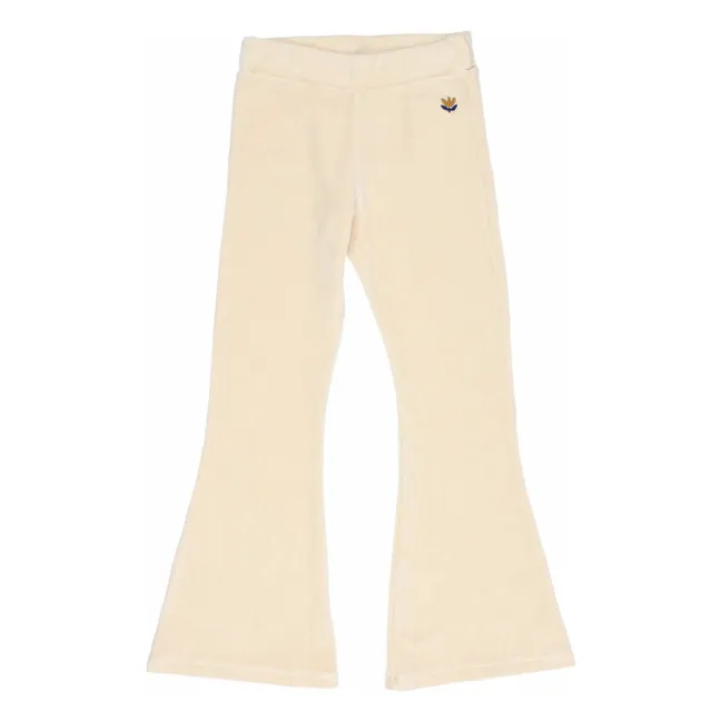 Legging Flare Velours Coton Bio | Ivoire