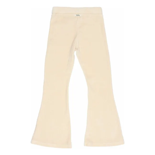 Legging Flare Velours Coton Bio | Ivoire