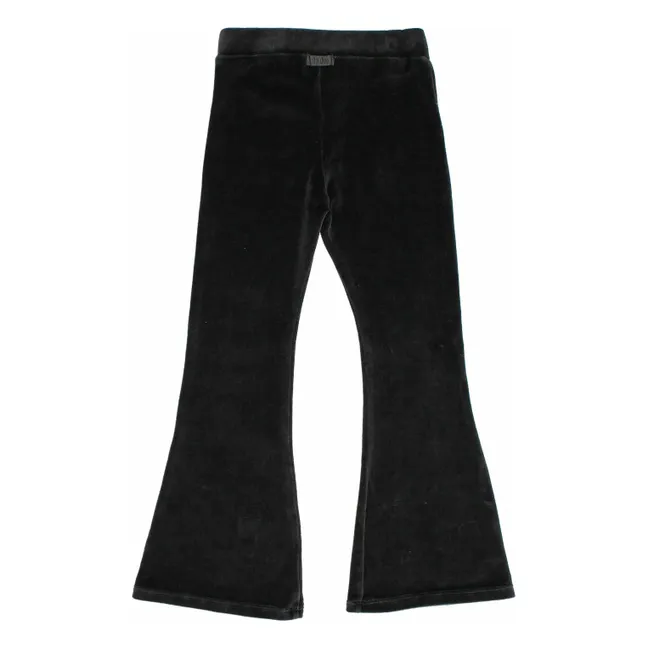 Legging Flare Velours Coton Bio | Gris anthracite