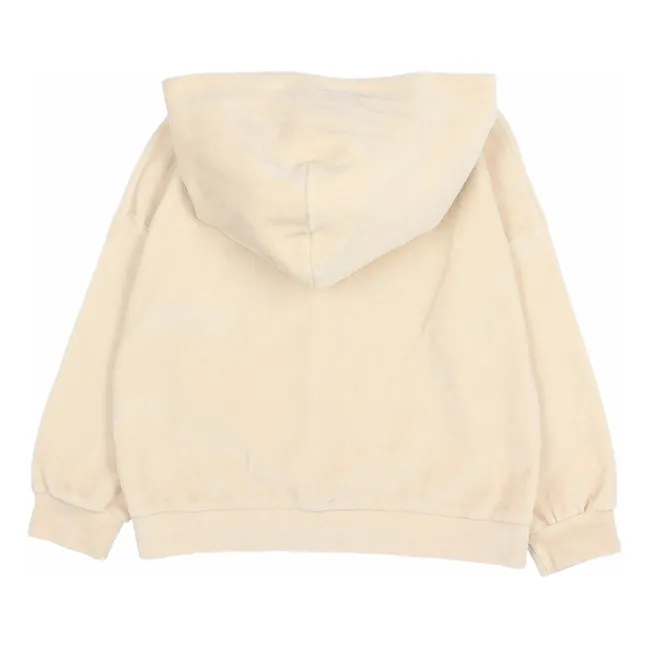 Sweat Capuche Velours Coton Bio | Ivoire