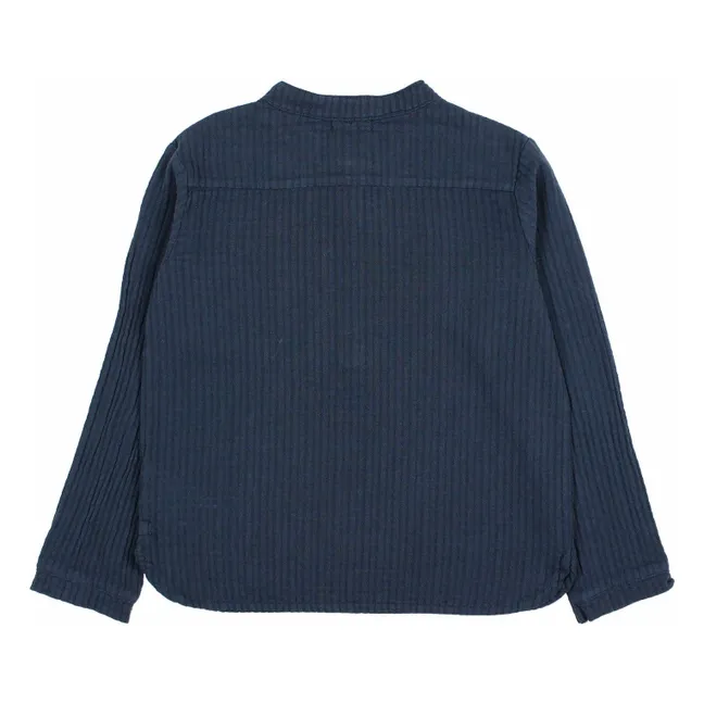 Kurta in garza di cotone | Blu marino