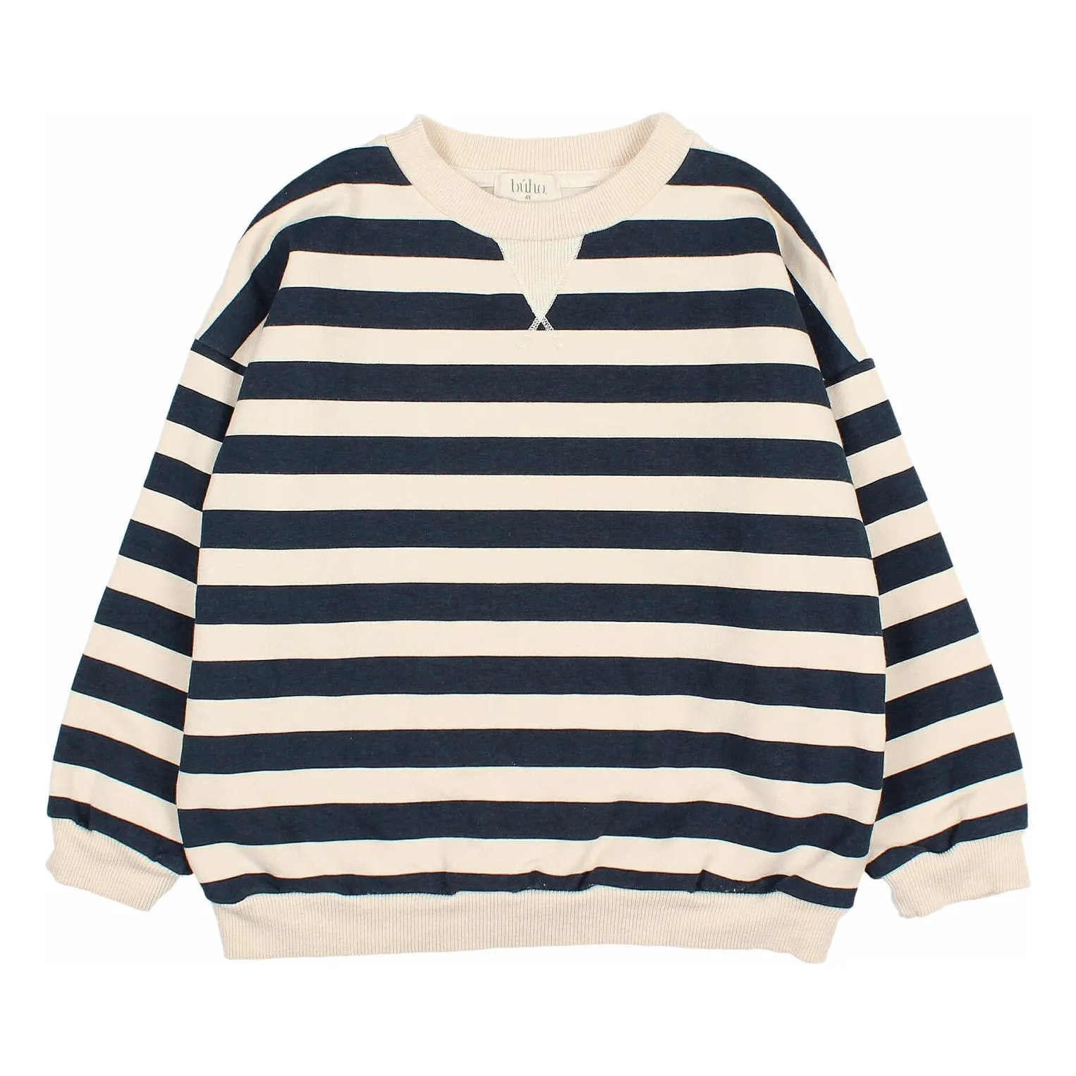 Búho - Sweat-shirt en coton biologique à rayures pour enfant - 6 ans - Ivoire