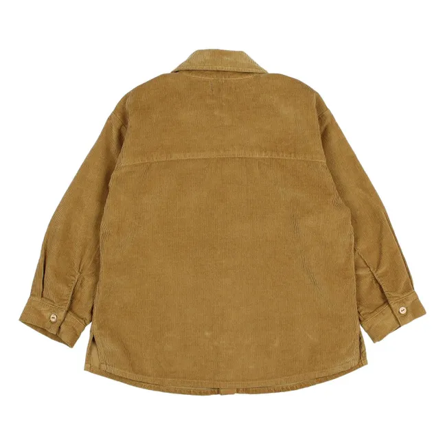 Camisa de algodón orgánico de pana suave | Ocre