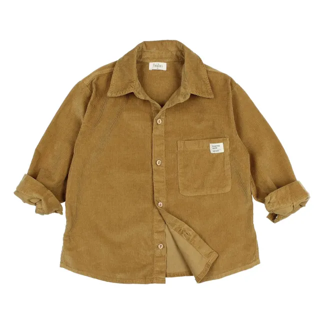 Chemise Soft Velours Côtelé Coton Bio | Ocre