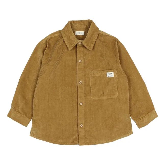 Camisa de algodón orgánico de pana suave | Ocre
