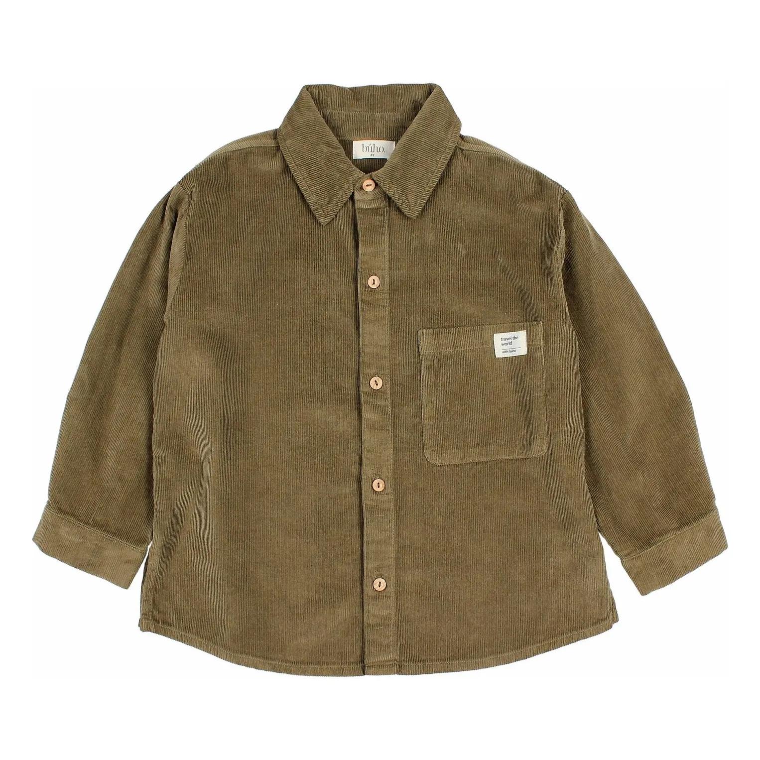 Búho - Chemise manches longues - Coton Bio - Kaki - 10 ans