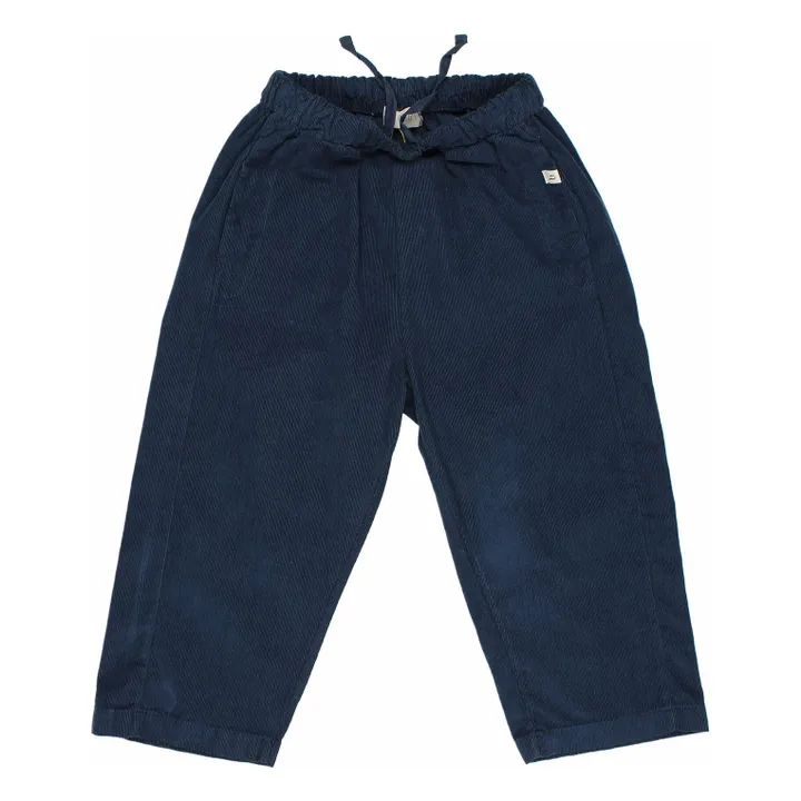 Pantalon Soft Velours Côtelé Coton Bio | Bleu marine- Image produit n°3