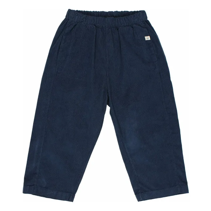 Pantalon Soft Velours Côtelé Coton Bio | Bleu marine- Image produit n°0